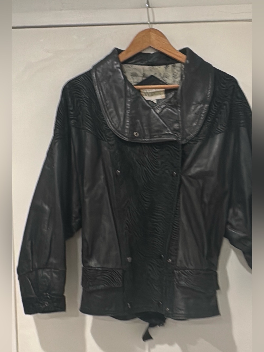 Vintage Black Med Winlit 100% Genuine Leather Jacket - Picture 6 of 17